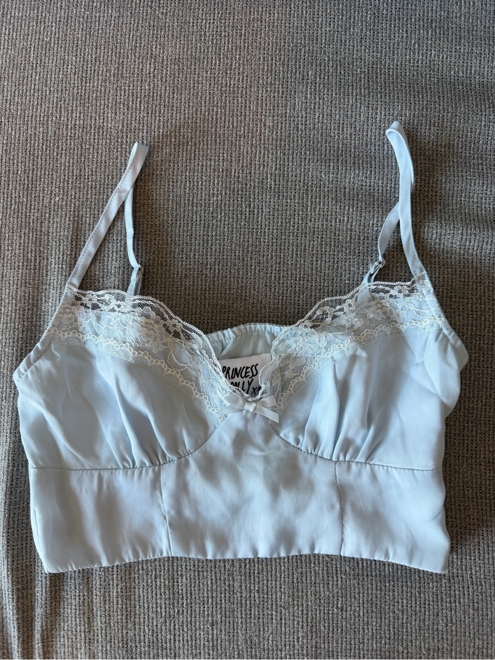 Princess Polly Light Ivory Lace-Trim Bralette